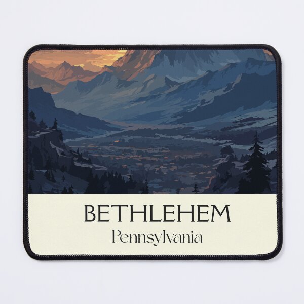 Item preview, Bethlehem Pennsylvania Vintage Travel Poster | Christmas City Art designed and sold by TuncGK.
