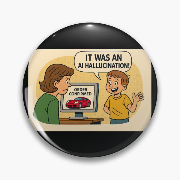 Item preview, It Was an AI Hallucination! – Funny Retro Comic AI Design designed and sold by AlamoArtifactory.