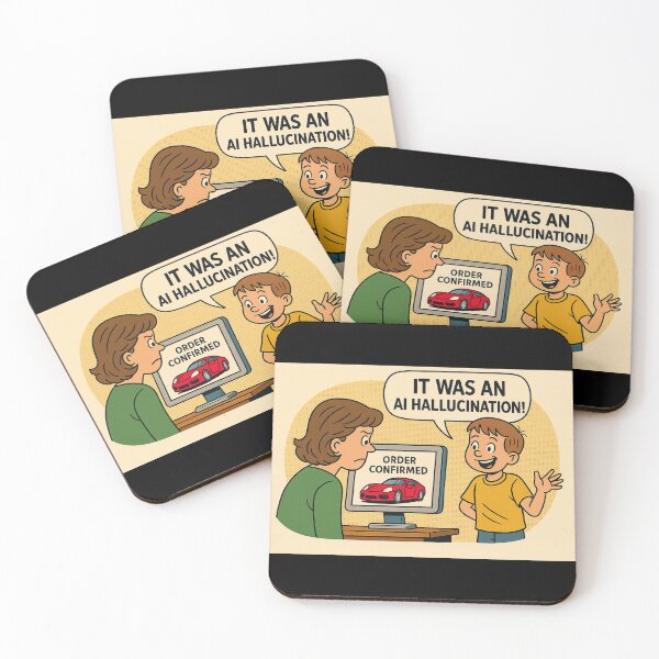 Item preview, It Was an AI Hallucination! – Funny Retro Comic AI Design designed and sold by AlamoArtifactory.