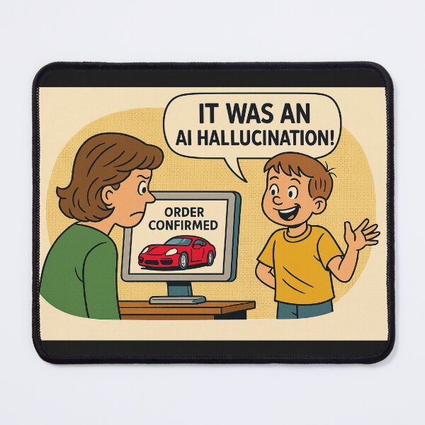 Item preview, It Was an AI Hallucination! – Funny Retro Comic AI Design designed and sold by AlamoArtifactory.