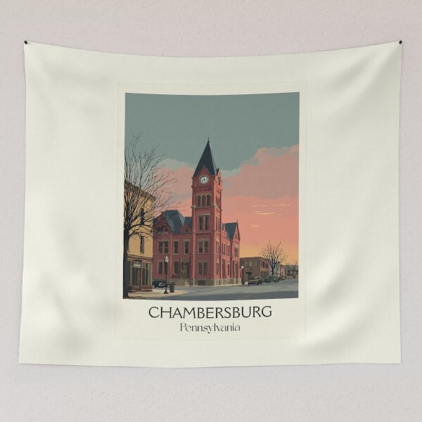 Item preview, Chambersburg Pennsylvania Vintage Travel Poster | Historic Downtown Art designed and sold by TuncGK.
