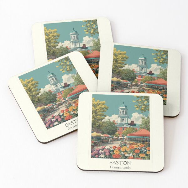 Item preview, Easton Pennsylvania Vintage Travel Poster | Historic Centre Square designed and sold by TuncGK.