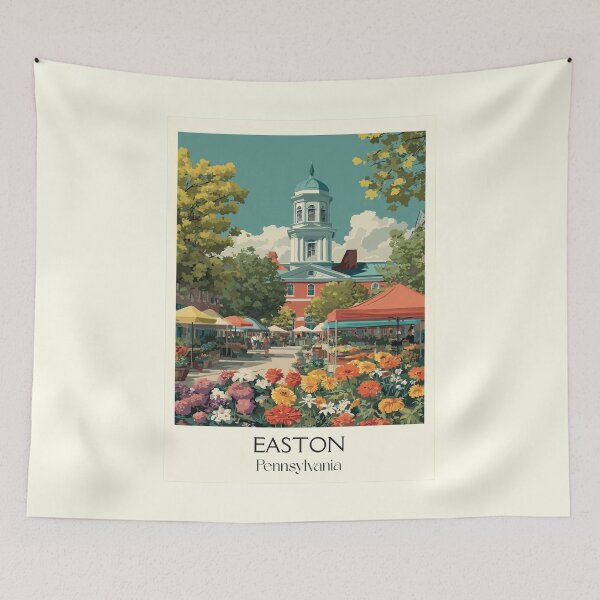 Item preview, Easton Pennsylvania Vintage Travel Poster | Historic Centre Square designed and sold by TuncGK.