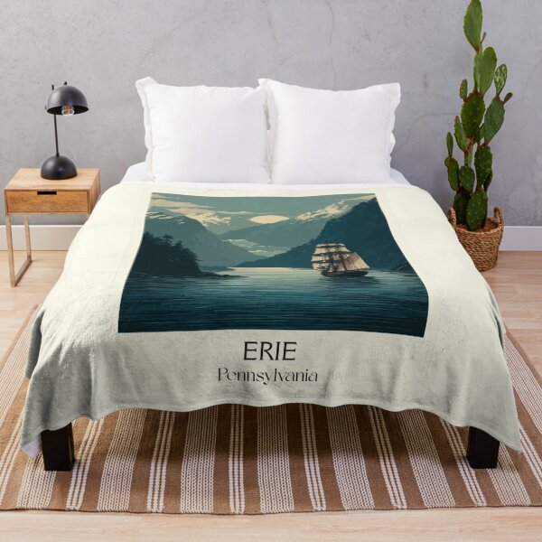Item preview, Erie Pennsylvania Vintage Travel Poster | Great Lakes Sailing Art designed and sold by TuncGK.