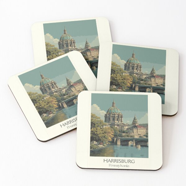 Item preview, Harrisburg Pennsylvania Vintage Travel Poster | State Capitol Art designed and sold by TuncGK.