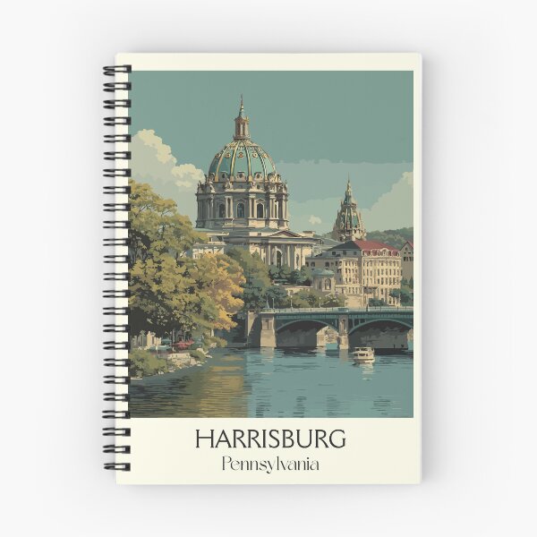 Item preview, Harrisburg Pennsylvania Vintage Travel Poster | State Capitol Art designed and sold by TuncGK.