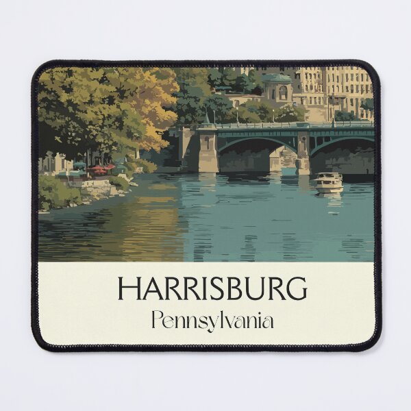Item preview, Harrisburg Pennsylvania Vintage Travel Poster | State Capitol Art designed and sold by TuncGK.