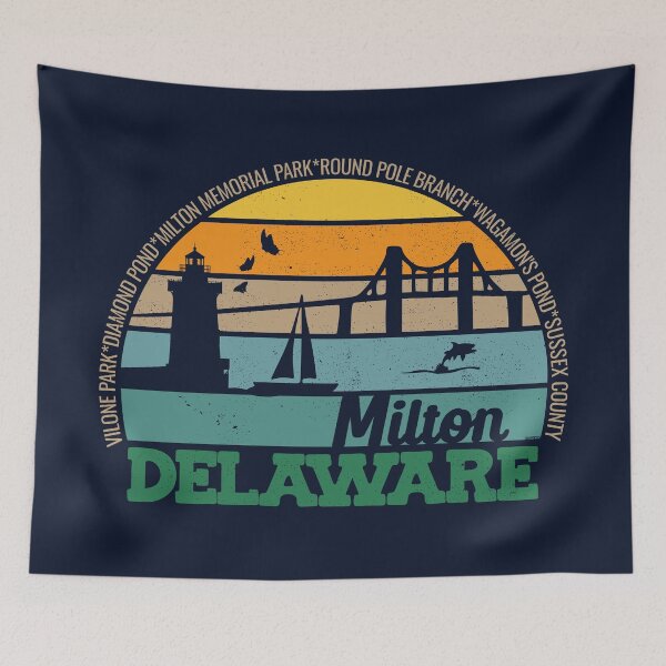 Item preview, Milton Delaware Retro Sunset Local Pride Logo  designed and sold by CRHPOD20.