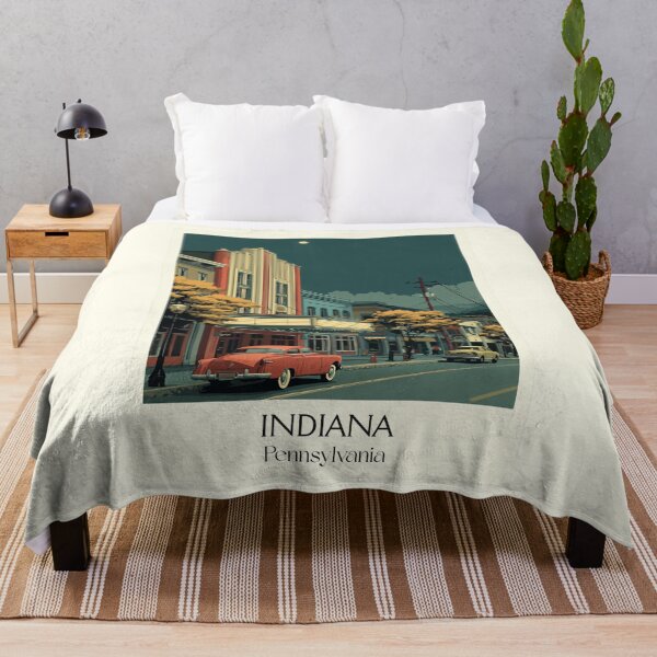 Item preview, Indiana Pennsylvania Vintage Travel Poster | Retro Main Street Art designed and sold by TuncGK.