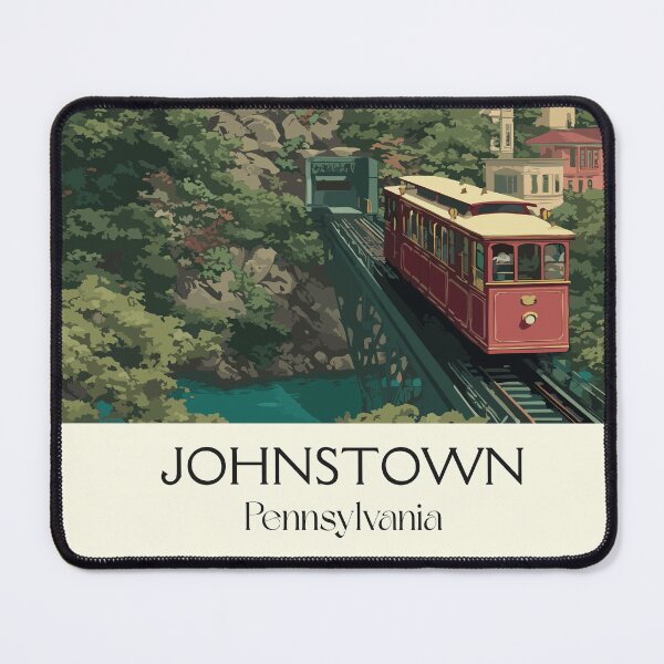 Item preview, Johnstown Pennsylvania Vintage Travel Poster | Historic Incline Art designed and sold by TuncGK.