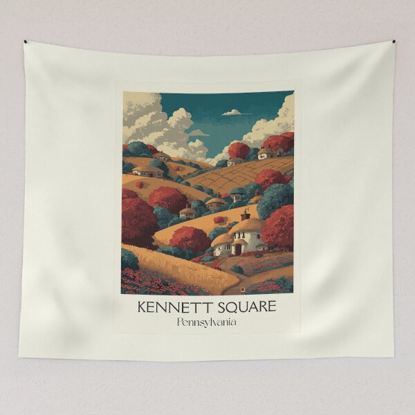 Item preview, Kennett Square Pennsylvania Vintage Travel Poster | Mushroom Capital designed and sold by TuncGK.