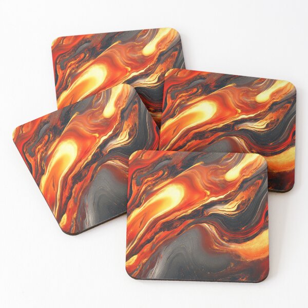 Item preview, Inferno Wave - Fiery Orange & Black Abstract designed and sold by lematworks.