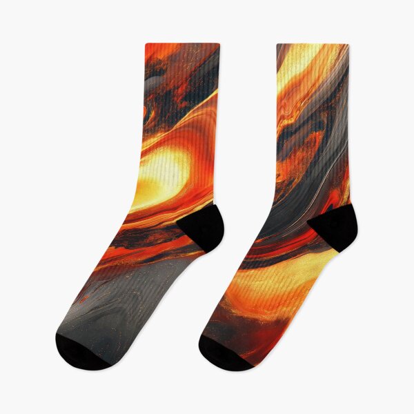 Item preview, Inferno Wave - Fiery Orange & Black Abstract designed and sold by lematworks.