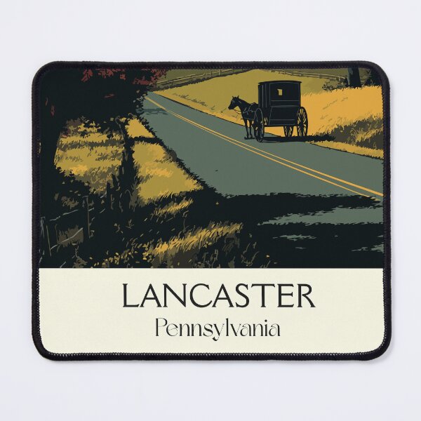 Item preview, Lancaster Pennsylvania Vintage Travel Poster | Amish Country Art designed and sold by TuncGK.