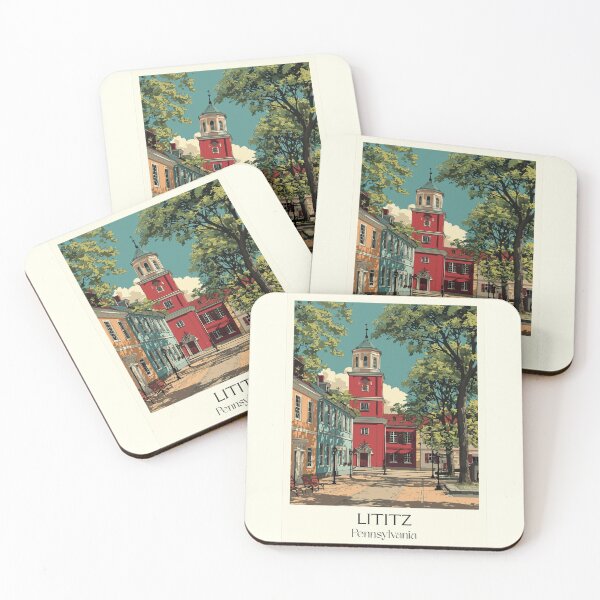 Item preview, Lititz Pennsylvania Vintage Travel Poster | Small Town Charm Art designed and sold by TuncGK.