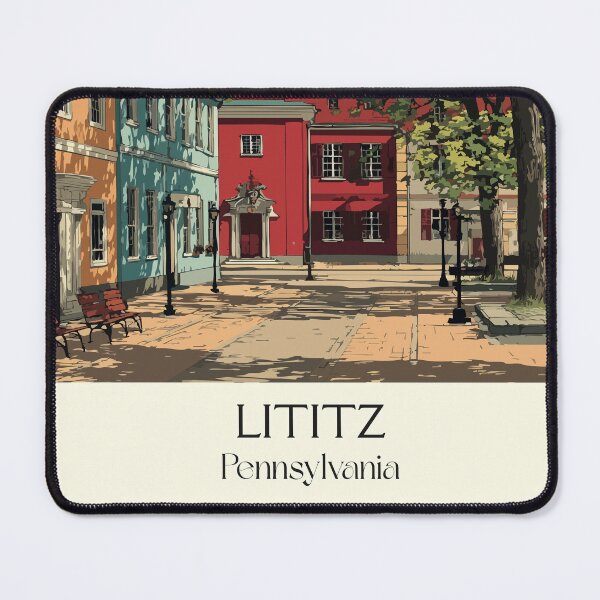 Item preview, Lititz Pennsylvania Vintage Travel Poster | Small Town Charm Art designed and sold by TuncGK.