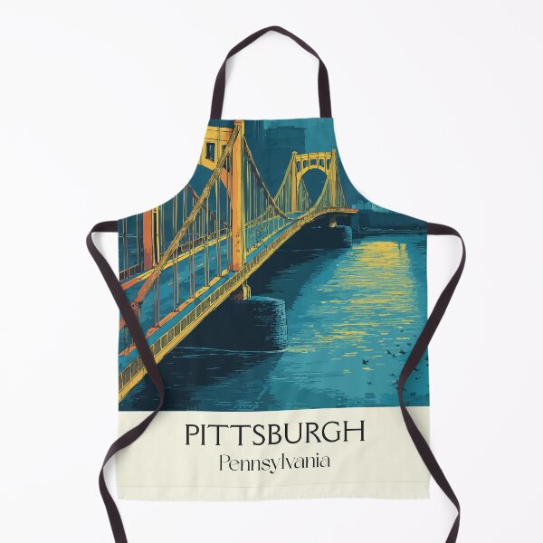 Item preview, Pittsburgh Pennsylvania Vintage Travel Poster | City of Bridges Art designed and sold by TuncGK.