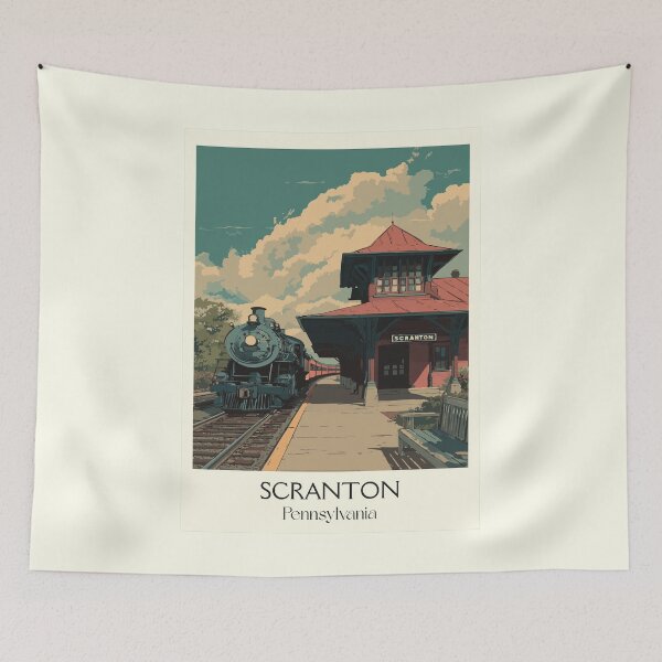 Item preview, Scranton Pennsylvania Vintage Travel Poster | The Electric City designed and sold by TuncGK.