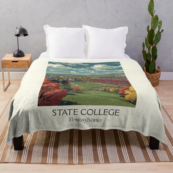 Item preview, State College Pennsylvania Vintage Travel Poster | Happy Valley Art designed and sold by TuncGK.