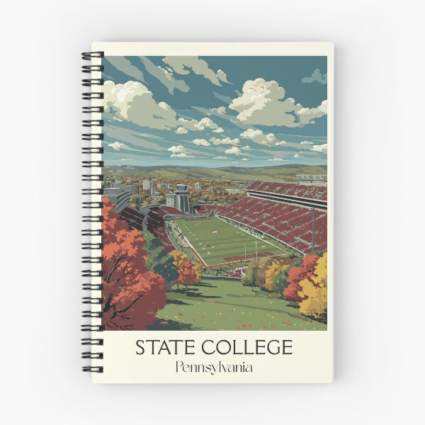 Item preview, State College Pennsylvania Vintage Travel Poster | Happy Valley Art designed and sold by TuncGK.