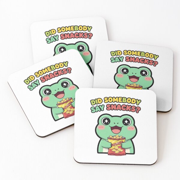 Item preview, Adorable Cartoon Frog Holding Potato Chips Snack designed and sold by PixeloraStudio.