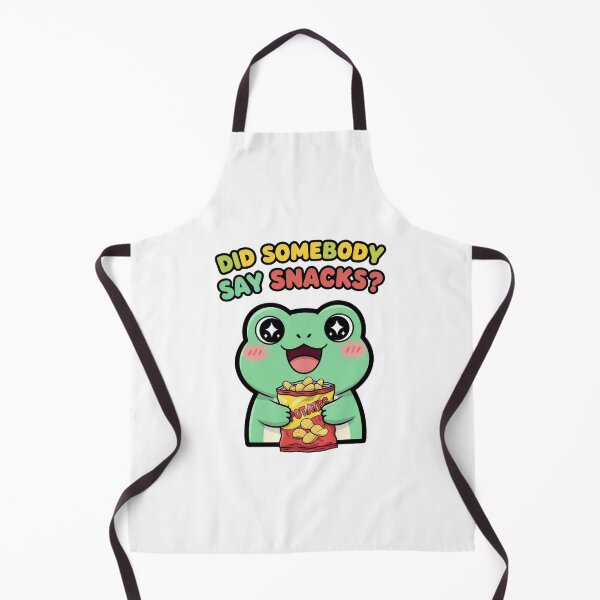 Item preview, Adorable Cartoon Frog Holding Potato Chips Snack designed and sold by PixeloraStudio.