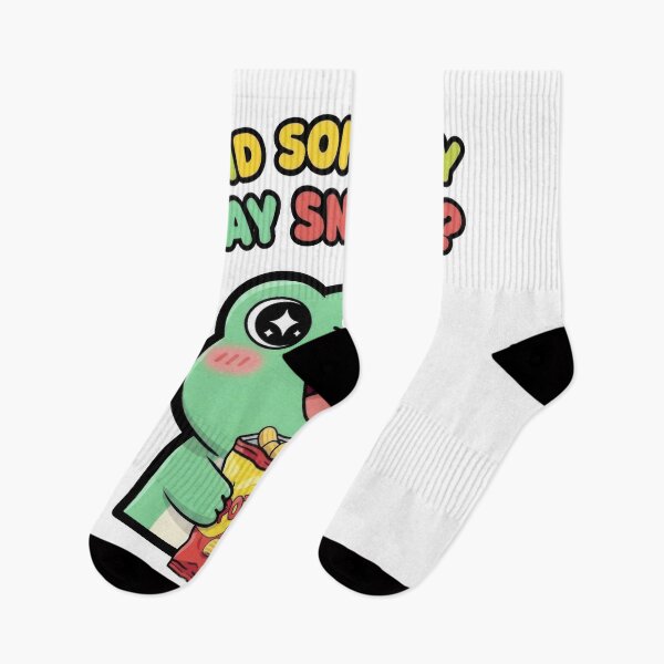 Item preview, Adorable Cartoon Frog Holding Potato Chips Snack designed and sold by PixeloraStudio.