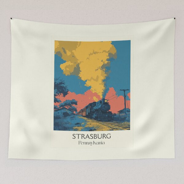 Item preview, Strasburg Pennsylvania Vintage Travel Poster | Historic Train Art designed and sold by TuncGK.