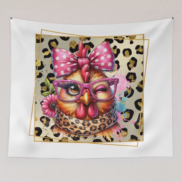 Item preview, Sassy Chicken Pink Glasses designed and sold by Kitty Quinn Of Wonder Design's.