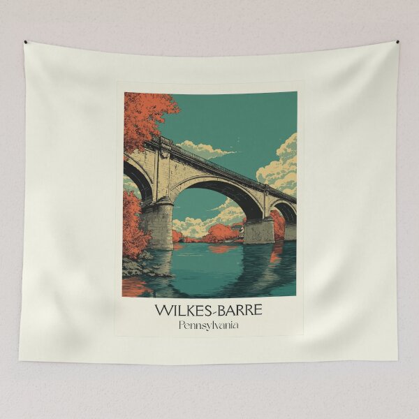 Item preview, Wilkes-Barre Pennsylvania Vintage Travel Poster | Wyoming Valley Art designed and sold by TuncGK.