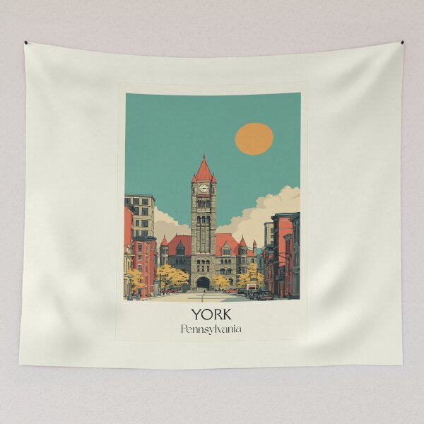 Item preview, York Pennsylvania Vintage Travel Poster | White Rose City designed and sold by TuncGK.