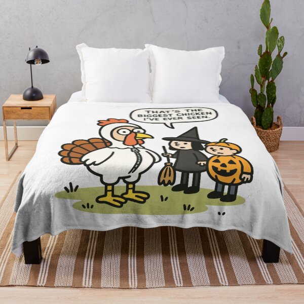 Item preview, Funny Halloween Turkey in Chicken Suit – Doodle Cartoon Thanksgiving Joke designed and sold by Kathryn Creates.