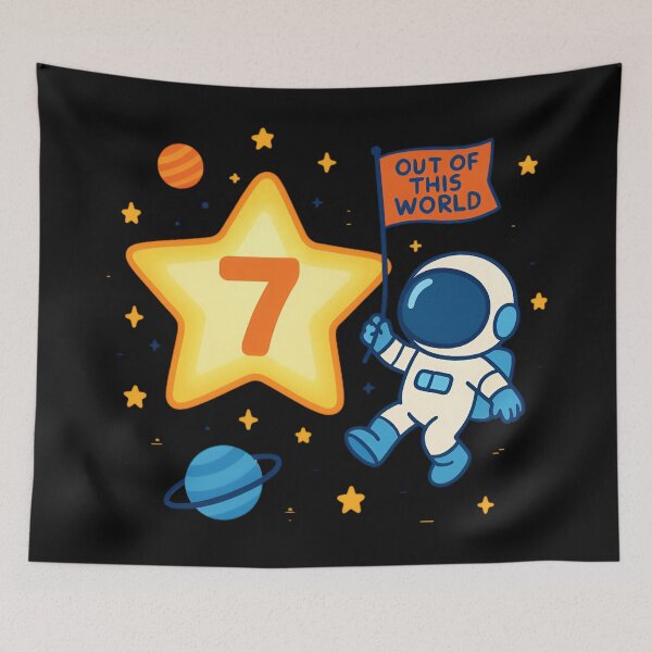 Item preview, Out of This World 7 Space Rocket Kids Birthday designed and sold by Blok45.