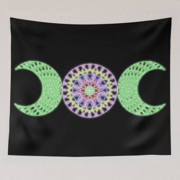 Item preview, Neon Triple Moon Mandala designed and sold by Lune's crazy world.