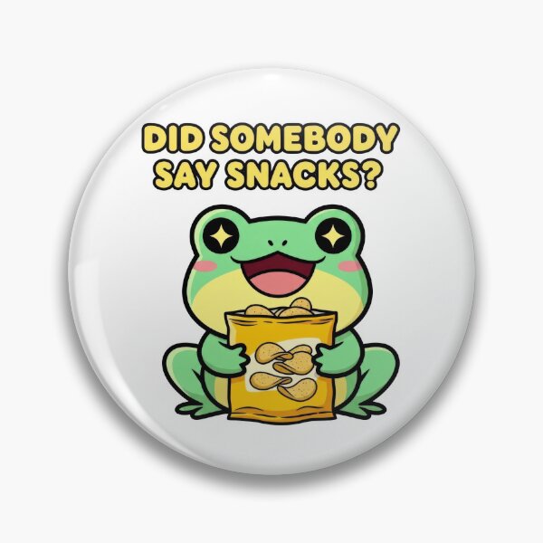 Item preview, Cute Cartoon Frog Holding Potato Chips Snack Funny Quote designed and sold by PixeloraStudio.