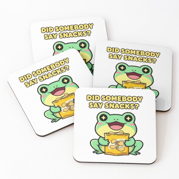Item preview, Cute Cartoon Frog Holding Potato Chips Snack Funny Quote designed and sold by PixeloraStudio.