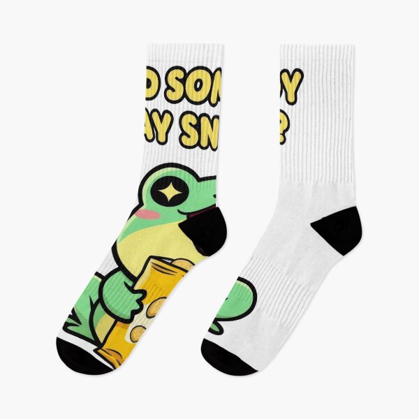 Item preview, Cute Cartoon Frog Holding Potato Chips Snack Funny Quote designed and sold by PixeloraStudio.