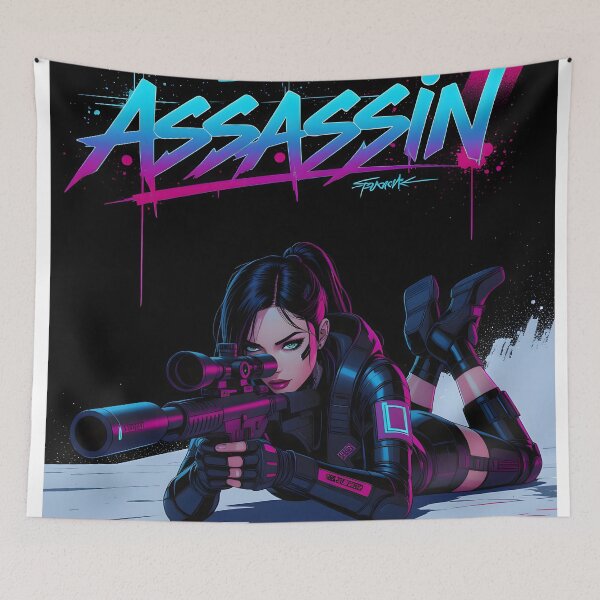Item preview, Futuristic cyberpunk assassin, comic style designed and sold by Salimgor Hangaround Music.