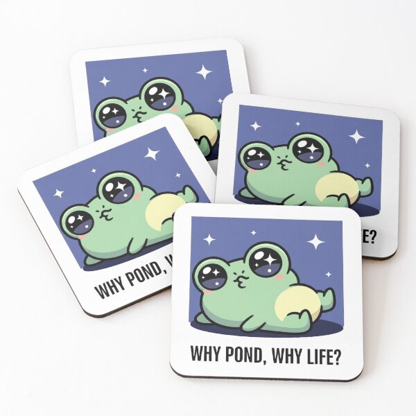 Item preview, Funny Cartoon Frog with Sparkly Eyes Why Pond Why Life designed and sold by PixeloraStudio.