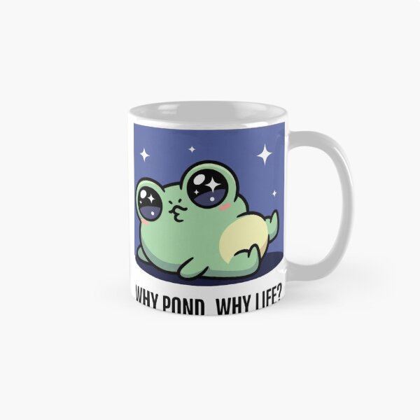 Item preview, Funny Cartoon Frog with Sparkly Eyes Why Pond Why Life designed and sold by PixeloraStudio.