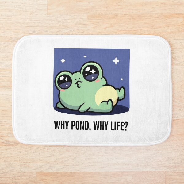 Item preview, Funny Cartoon Frog with Sparkly Eyes Why Pond Why Life designed and sold by PixeloraStudio.