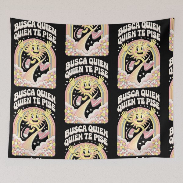 Item preview, "Busca Quien Te Pise" Retro Sun & Rainbow Groovy Art | Vibraciones de citas en español designed and sold by COOPERFRINK.