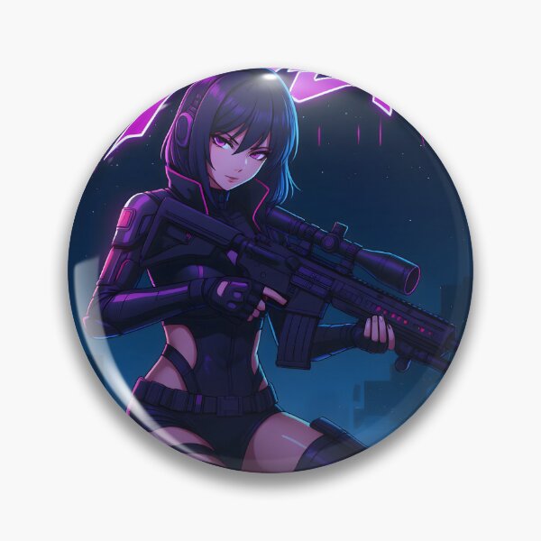 Item preview, Anime Art: Kneeling Cyberpunk Assassin designed and sold by Salimgor Hangaround Music.