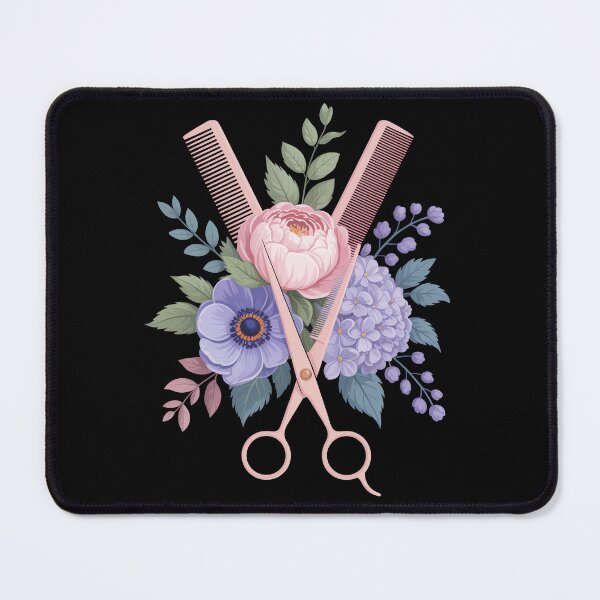 Item preview, Hairdresser Scissors Comb Flowers designed and sold by MooonTees.
