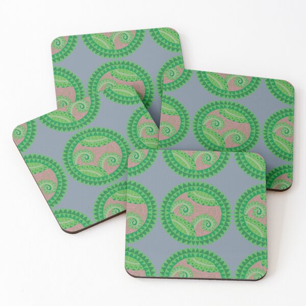 Item preview, Abstract geometric shapes repeating pattern - green designed and sold by Svasti Arts and Designs.
