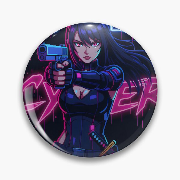 Item preview, Cyberpunk warrior in anime/pixel art style designed and sold by Salimgor Hangaround Music.