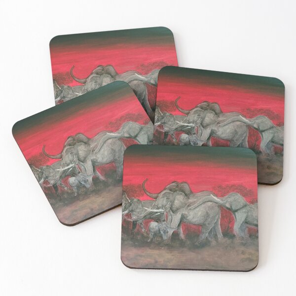 Item preview, Herd of Elephants at Sunset designed and sold by Mackenzie Moulton International Artist .