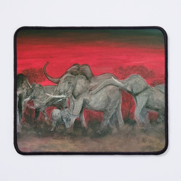 Item preview, Herd of Elephants at Sunset designed and sold by Mackenzie Moulton International Artist .