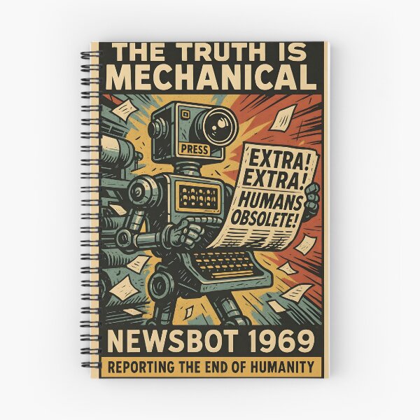 Item preview, Retro Robot - Vintage Sci-Fi Propaganda designed and sold by RobotAIArt.