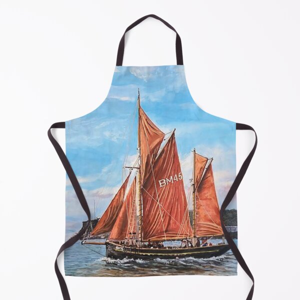 Item preview, Heritage sailing trawler Pilgrim Passing Berry Head and the Berry Head Hotel designed and sold by Mackenzie Moulton International Artist .